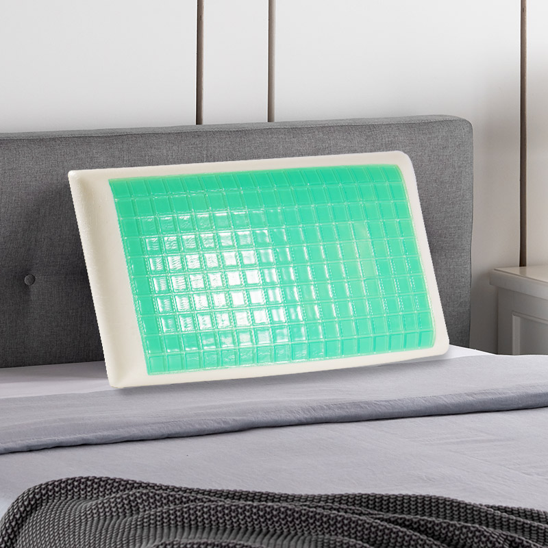 Almohada de gel alta y baja de rebote personalizada con cubo de hielo negro y dorado