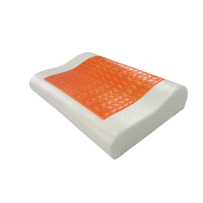 Almohada de espuma viscoelástica de gel refrescante con soporte para la espalda amarilla