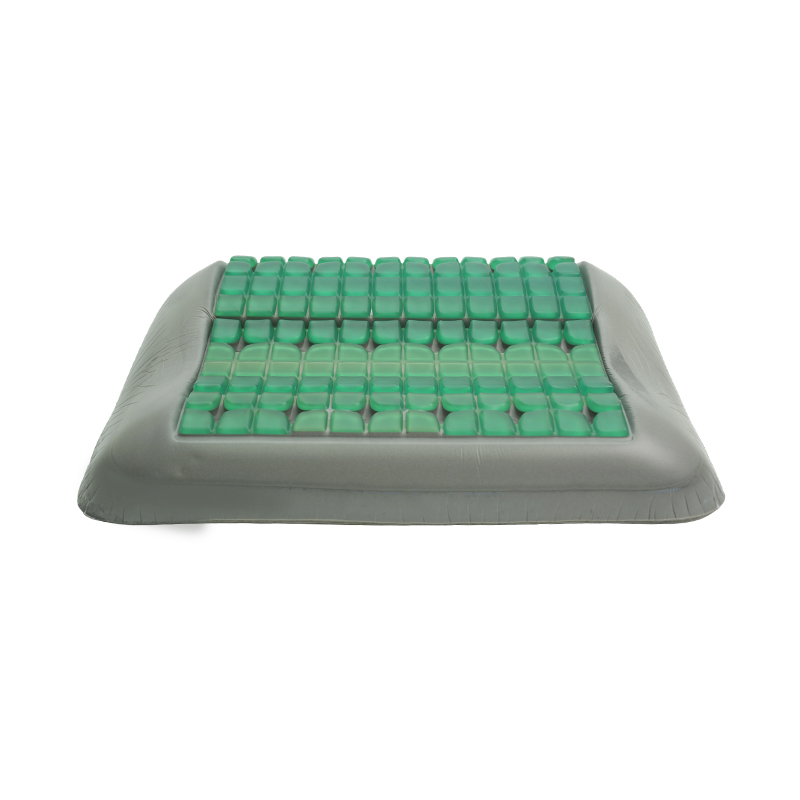 Almohada de gel de cama verde para alivio de presión para cuello y columna vertebral